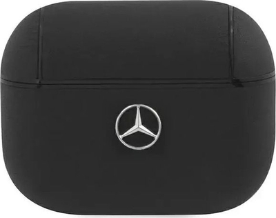 Mbrojtëse kufjesh Mercedes Electronic Line për AirPods Pro 2, lëkurë origjinale, ngjitje PC, e zezë