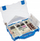 Set aksesorësh për drejtshpues Hogert Technik HT2E115, 145 copë, në kasetë plastike, blu