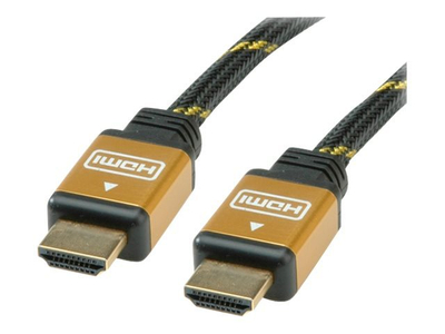 Kabllo HDMI ROLINE Gold, 3 m, video audio, e zezë me ngjyrë ari
