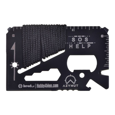 Kartë multifunksionale Azimuth Tool Card, 13 vegla, çelik inox, e zezë