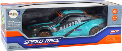 Makina me telekomandë Leantoys R/C Sports Car, shkallë 1:10, turkeze me të zezë