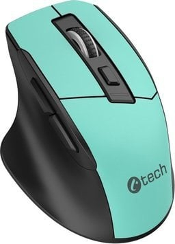 Mouse wireless C-TECH Ergo WLM-05, 1600 DPI, 6 butona, ngjyrë mint