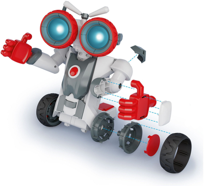 Lodër robotike Xtrem Bots Sam Bot, për tu ndërtu e programu, me Bluetooth, e bardhë me të kuqe