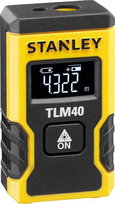Matës lazer Stanley TLM40, rreze 12 m, IP54, i verdhë me të zi