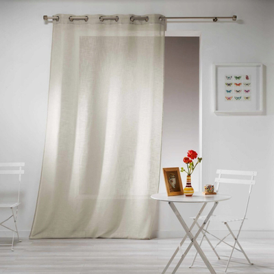 Perde dekorative Haltona Hazelnut, 140 x 280 cm, efekt lino, ngjyrë lajthie