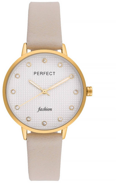 Ora dore Perfect Day PERFEKTE E361-06, 34mm, rrip lëkure, e artë
