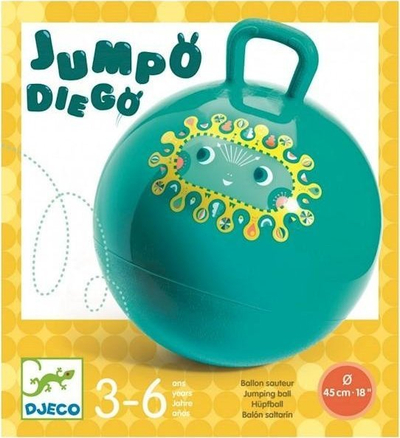 Top kërcyes Djeco Jumpo Diego, 45 cm, me dorezë, blu