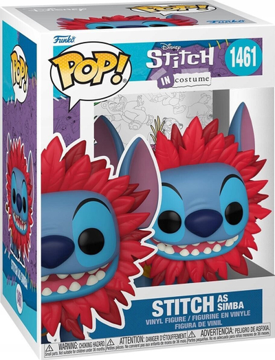 Figurine Funko Pop Disney Stitch Costume Simba, 9cm, vinil, shumëngjyrëshe