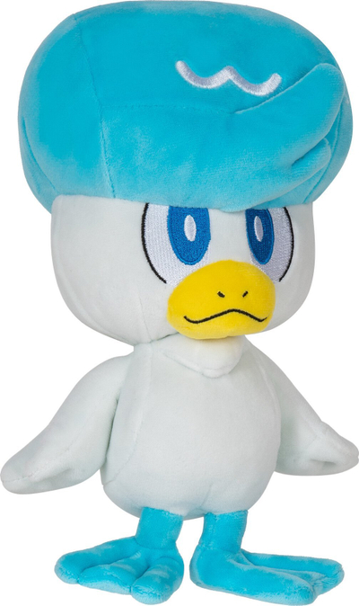 Lodër plushe Pokemon Quaxly, 20 cm, blu e bardhë