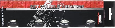 Set rrotash patinash Nils Extreme 76x24 mm, PU 82A, kushineta ABEC 9