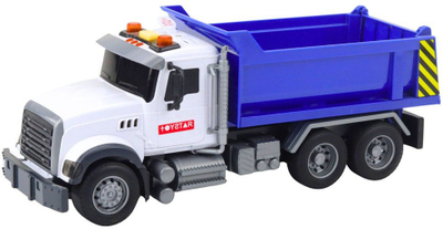 Kamion lodër ndërtimi Tipper Truck, shtrat lëvizës, drita dhe tinguj, blu