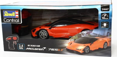 Машина со далечински управувач Revell Control McLaren 765LT, размер 1:24, електричен мотор, портокалова