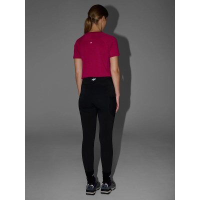 Legginsa për goca 4F Tights FNK F373, termike, me xhepa anës, të zeza