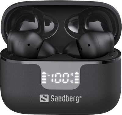 Kufje pa tela Sandberg Wireless Earbuds ANC ENC, Bluetooth, anulim aktiv zhurme, të zeza