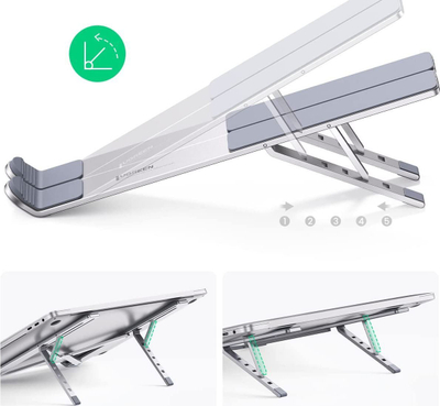 Stendë laptopi Ugreen LP451, 8-17.3", alumini, argjendtë