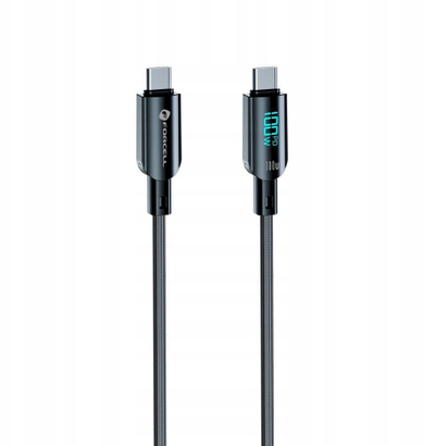 Kabllo USB Forcell F-ENERGY C277, Type C në Type C, 1.2m, 100W, e zezë