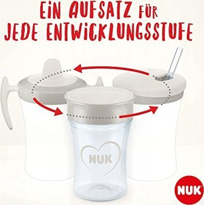 Сет чаша за учење NUK Learn to Drink за деца, без истекување, розова