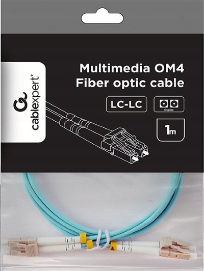 Kabllo optik Gembird OM4 Duplex LC LC, 1m, multimode, blu
