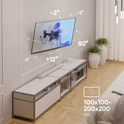 Mbajtëse muri për TV Np24, 17"-43", VESA 200x200 mm, e zezë