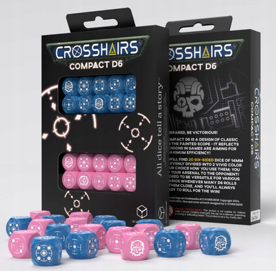 Set zare Q-Workshop Crosshairs Compact D6, 20 copa, 14mm, blu dhe rozë