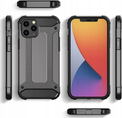 Kapotë mbrojtëse Armor Rugged për Xiaomi Poco X5, material TPU PC, kundra-shokut, e zezë