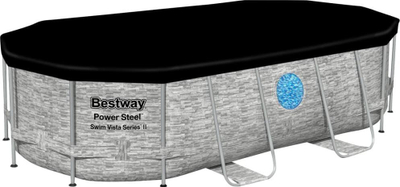 Pishinë mbi tokë Bestway Power Steel, set me pompë filtrimi, 427x250x100 cm, gri