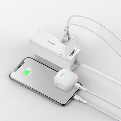 Karikues Baseus, 2xUSB-A, 10.5W, i bardhë