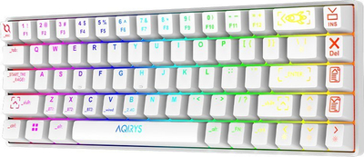 Tastierë mekanike wireless AQIRYS Mira, 60%, Bluetooth USB, RGB, e bardhë