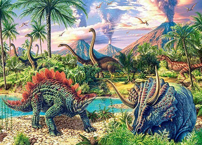 Puzzle Castorland Dinosaurët nga vullkanet, 120 copë