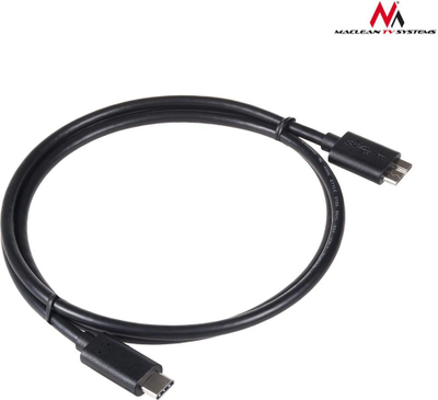 Kabllo Maclean Micro USB 3.0 me USB C, 1m, SuperSpeed, e zezë