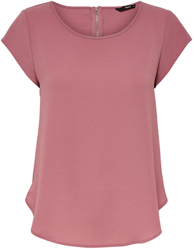 Bluzë ONLY Vic S / S Solid Noos Wvn Mesa Rose