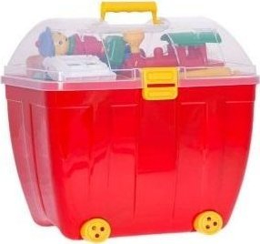 Играчка конструктивен сет Large Chest With Blocks, 105 делови, голема пластична кутија, многуобојна
