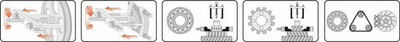 Set tërheqës kushinetash Yato YT-06412, 2 krahë, 14 pjesë, i zi