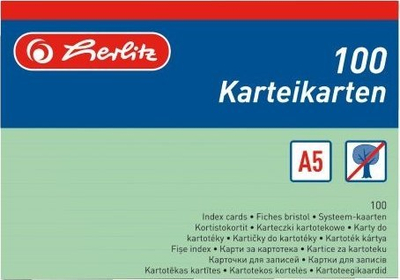 Kartë indeksi Herlitz 1150556, 1 copë, e gjelbër