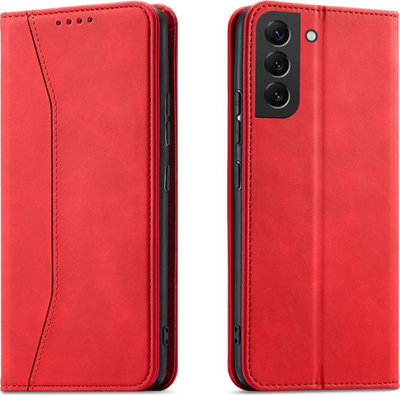 Këllëf telefoni Hurtel Magnet Fancy Case Samsung Galaxy S23+, flip portofol, me qëndrim, i kuq