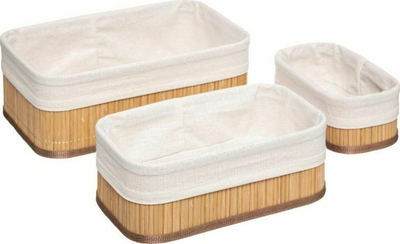 Set shporta Five Simply Smart, 3 copë, bambu dhe poliester, bezhë