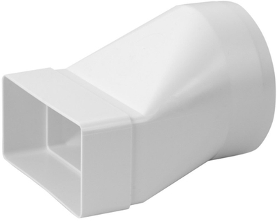 Adapter ventilimi Euro3plast Long to Round 110x55 D100, PVC, i bardhë