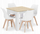 Set tavoline katrore me 4 karrige MARK DB Sonoma, 80x80cm, plastike dhe dru, e bardhë