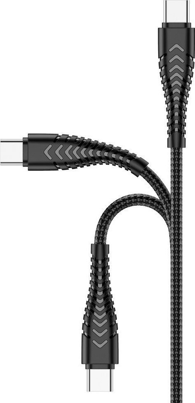 Kabllo Veger V104 USB A në USB C, 1.2m, 2.4A, e zezë