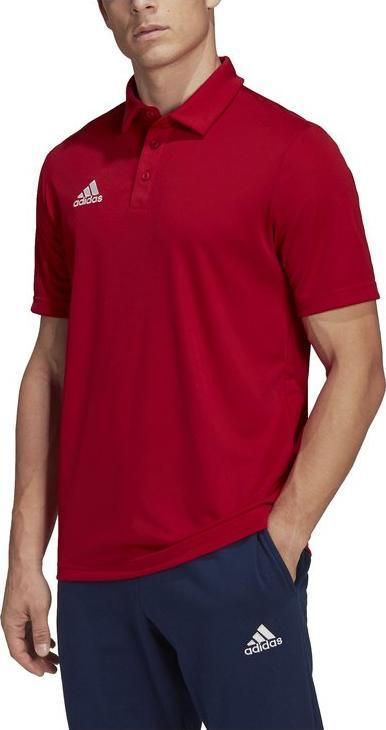 Bluzë polo për burra Adidas Entrada 22 H57489, poliester, Aeroready, e kuqe
