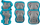 Set mbrojtëse për kyçet e dorës, bërrylit dhe gjurit Spokey Shield, L, i kaltër