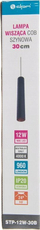 Lampë varëse shine DPM X-LINE, 12W, 30cm, e zezë
