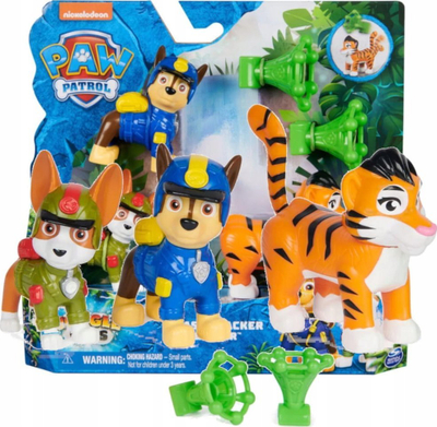 Figurinë lodër Spin Master Paw Patrol Jungle Pups, set me 3 copa, shumëngjyrëshe