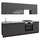 Set kuzhine MDF, gri e errët + banak HPL i bardhë, 250×47×84,8 cm (HM2471.11), gri/ bardhë