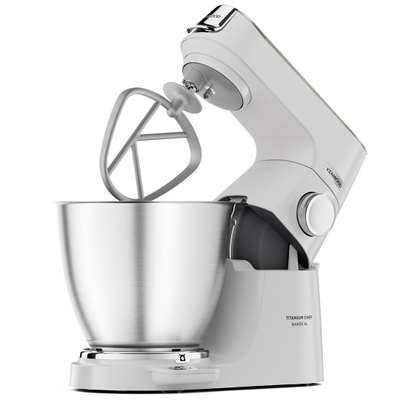 Mikser planetar Kenwood Titanium Chef Baker XL KVL65.001WH, tas inoksi, i bardhë