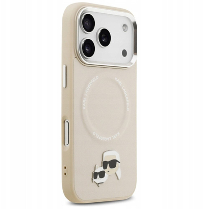 Kapak telefoni Karl Lagerfeld MagSafe për iPhone 17 Pro, PU, bezhë