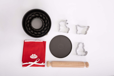 Set aksesorësh pjekjeje Ballarini Cucinando S’impara, 7 pjesë, për fëmijë, e kuqe