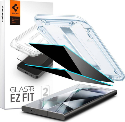 Mbrojtëse ekrani Spigen GlasTR EZ FIT Privacy për Galaxy S24 Ultra, xham i temperuar, 2 copë, transparent