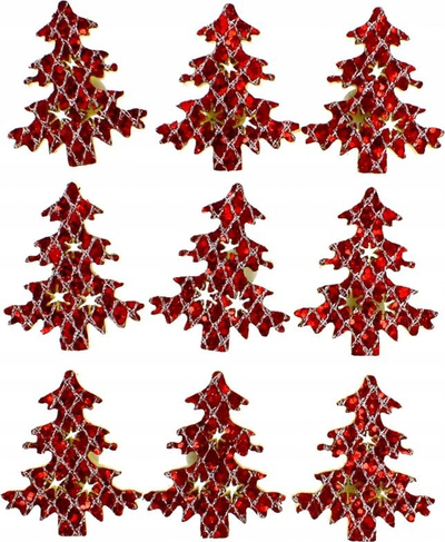 Sticker dekorativ Craft with Fun EVA Glitter Christmas Tree, 9 copë, shumëngjyrëshe