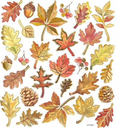 Sticker letre Dalprint Autumn Leaves, 28 copë, 15 x 17 cm, shumëngjyrëshe